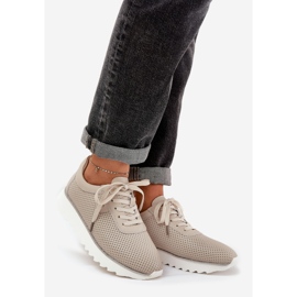 S.Barski Leather sports shoes on the platform with glitter LR51-629 beige 1 S.Barski Leather sports shoes on the platform with glitter LR51-629 beige 1