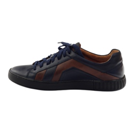 Badura 3387 navy blue sports shoes brown 2 Badura 3387 navy blue sports shoes brown 2