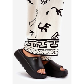 Women's foam slippers on the Big Star RR274A567 Black platform 1