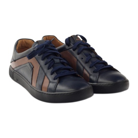 Badura 3387 navy blue sports shoes brown 4 Badura 3387 navy blue sports shoes brown 4