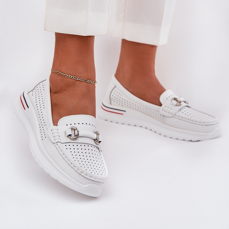 Openwork Vinceza Natural Ballerinas 95331 White 2