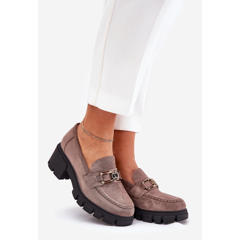 Vinceza Eco suede women's shoes with decoration Vincez 39921 dark beige 1 Vinceza Eco suede women's shoes with decoration Vincez 39921 dark beige 1