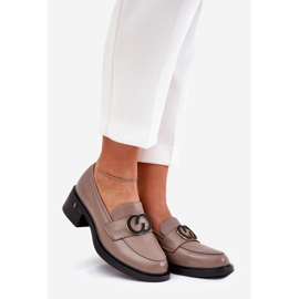 Vinceza 18102 beige leather loafers 1