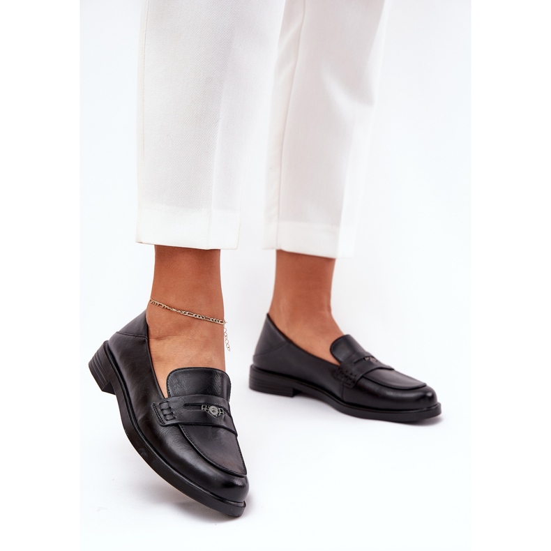 Elegant women's loafers made of Vinceza's natural leather 18100 black 2 Elegant women's loafers made of Vinceza's natural leather 18100 black 2