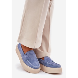 Women's moccasins suede on the Vinceza 79535 blue platform 1