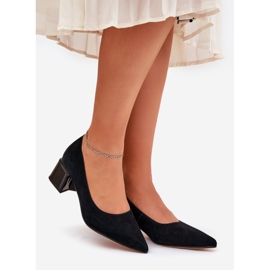 Suede smooth pumps with pointed tools Vinceza 66736 black 1