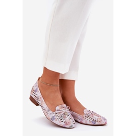 Jezzi Openwork ballerinas with an eco flower bow in suede AMEPITREA multicolor pink 1