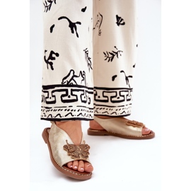 Jezzi Flat -heeled women's sandals with golden ornament 2