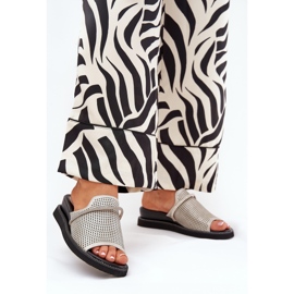 Jezzi Women's wedges with a decorative silver strap grey 2 Jezzi Women's wedges with a decorative silver strap grey 2