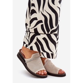 Jezzi Women's wedges with a decorative beige strap 1