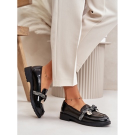 S.Barski Painted women's loafers with bows S. Barski HY42-331a black 4