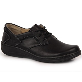 Comfortable leather women's shoes black Helios 715 1
