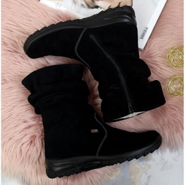 Women's insulated leather boots RIEKER Z7171-01 black 1