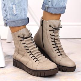 Comfortable women's beige insulated boots Rieker Y3420-60 1