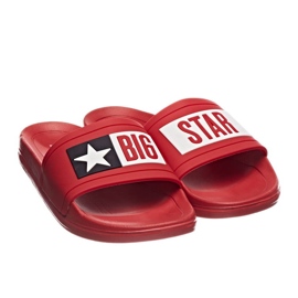 Red Big Star DD274A267 red rubber beach slippers 2
