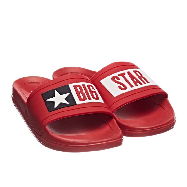 Red Big Star DD274A267 red rubber beach slippers 2