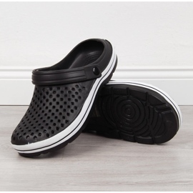 NEWS black openwork foam slippers 1