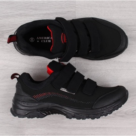 Trekking shoes with Velcro waterproof black and red American Club 2 Trekking shoes with Velcro waterproof black and red American Club 2