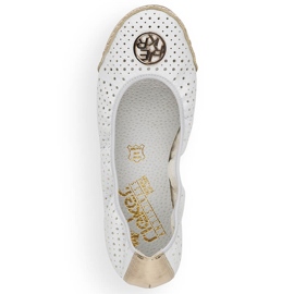 Women's white openwork ballerinas Rieker 41459-80 2