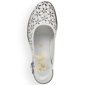 Openwork sandals Women's Leather Full White Rieker 40981-80 White 2