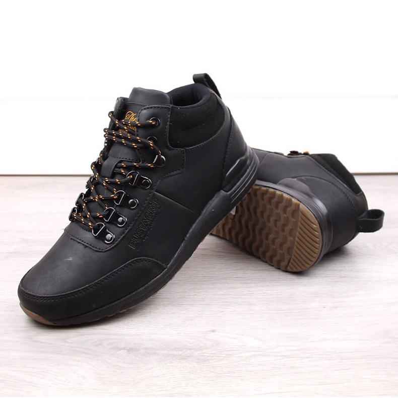 Black leather shoes for men Jogger Bustagrip 1