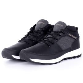 Leather sneakers for men black shoes Trax Bustagrip 1
