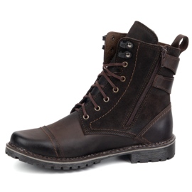 Olivier Men's shoes Military Military Motorcycle Leather 83KZ brown 1