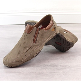 Rieker 06350-25 brown openwork leather men's shoes 2