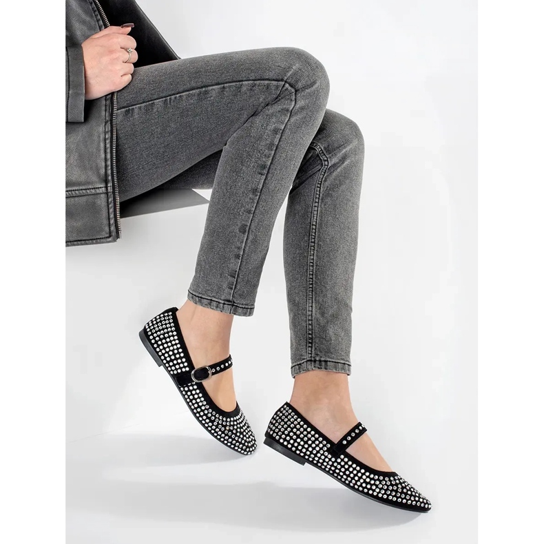 Black women's ballerinas with studs 1 Black women's ballerinas with studs 1