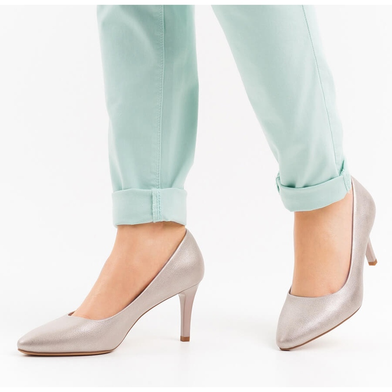 Sergio Leone 1336 women's golden pumps 1