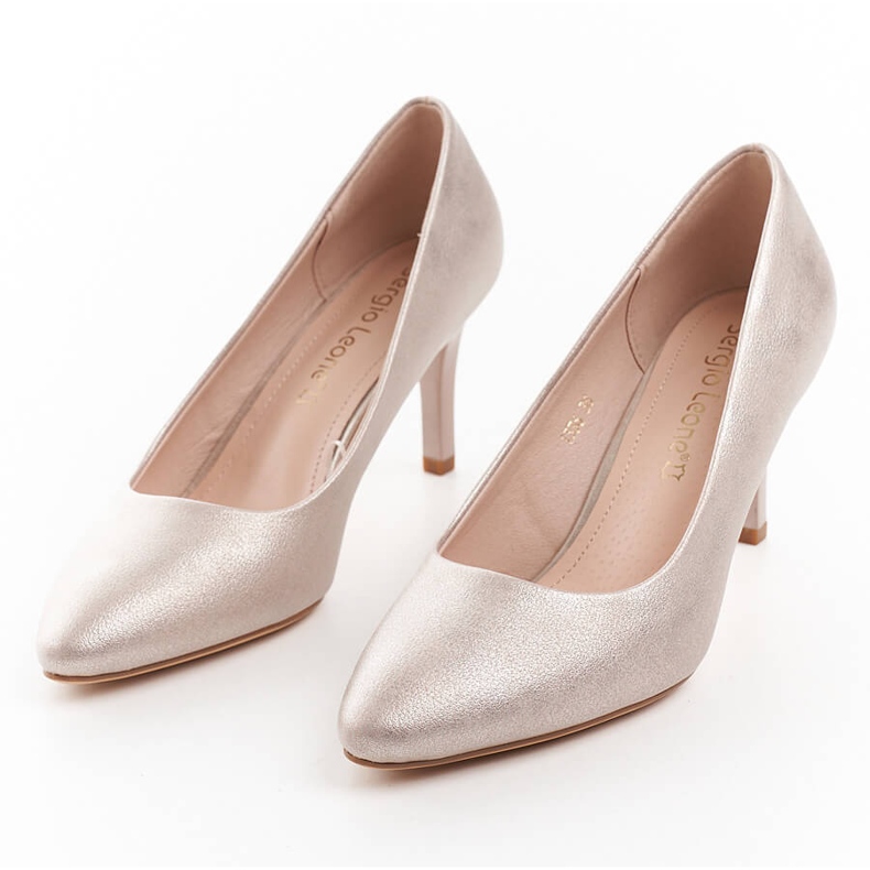 Sergio Leone 1336 women's golden pumps 2