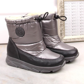 Waterproof children's snow boots with an insulated membrane, gray Kornecki 6896 grey 2