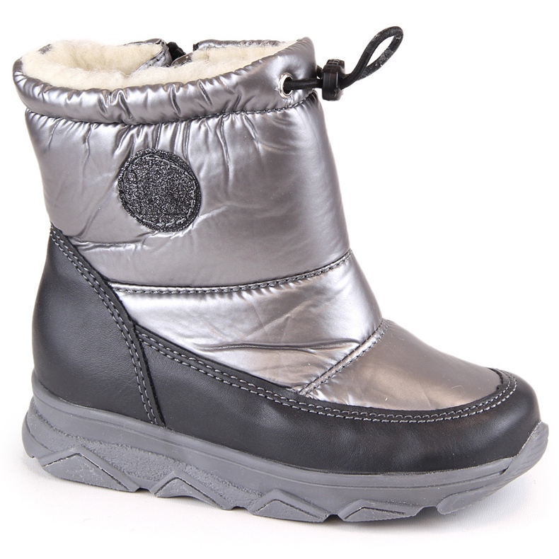 Waterproof children's snow boots with an insulated membrane, gray Kornecki 6896 grey 1