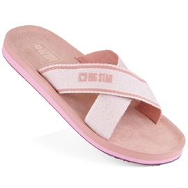 Women's pink beach swimming pool flip-flops Big Star NN274A058 1
