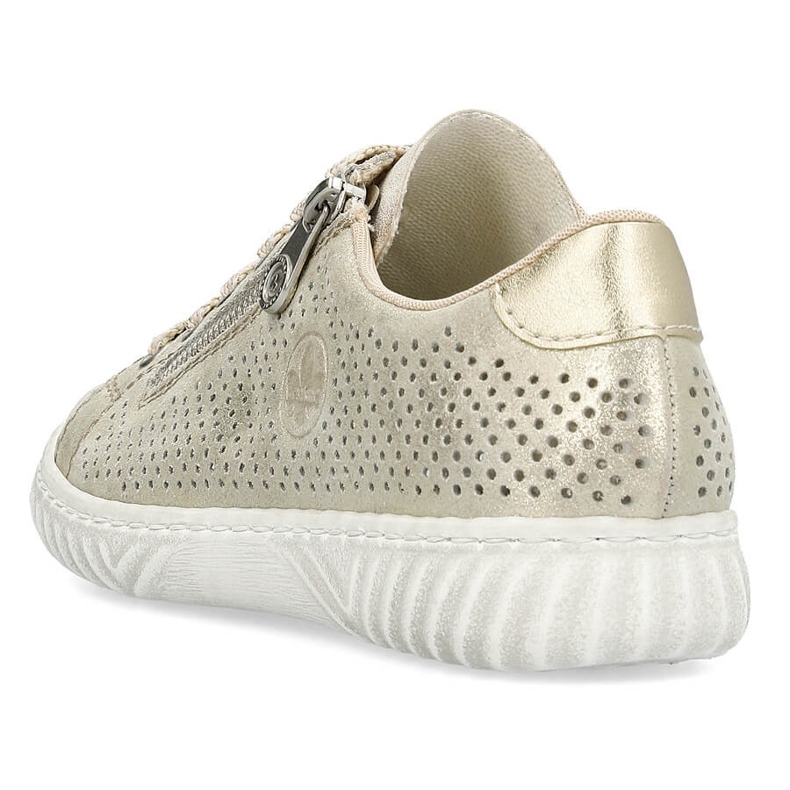 Leather comfortable women's sports shoes, shiny, beige Rieker N0901-62 1 Leather comfortable women's sports shoes, shiny, beige Rieker N0901-62 1