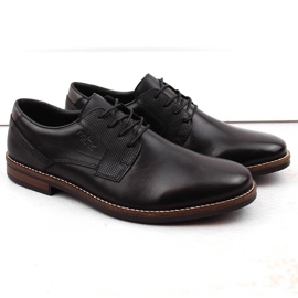 Leather comfortable men's half-boots black Rieker 13523-00 2