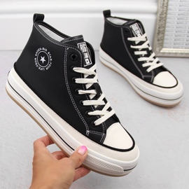 Women's sneakers on the platform, slightly insulated, black, Big Star OO274062 1