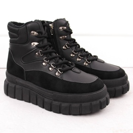 Women's boots on a thick platform black News 7928 2