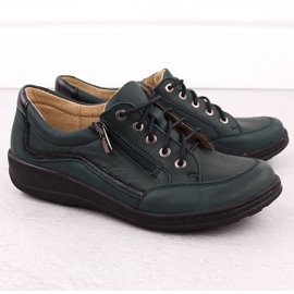 Leather women's shoes comfortable green Helios 411 2