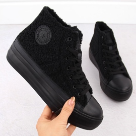 Black Big Star OO274A443 insulated sheepskin sneakers 1