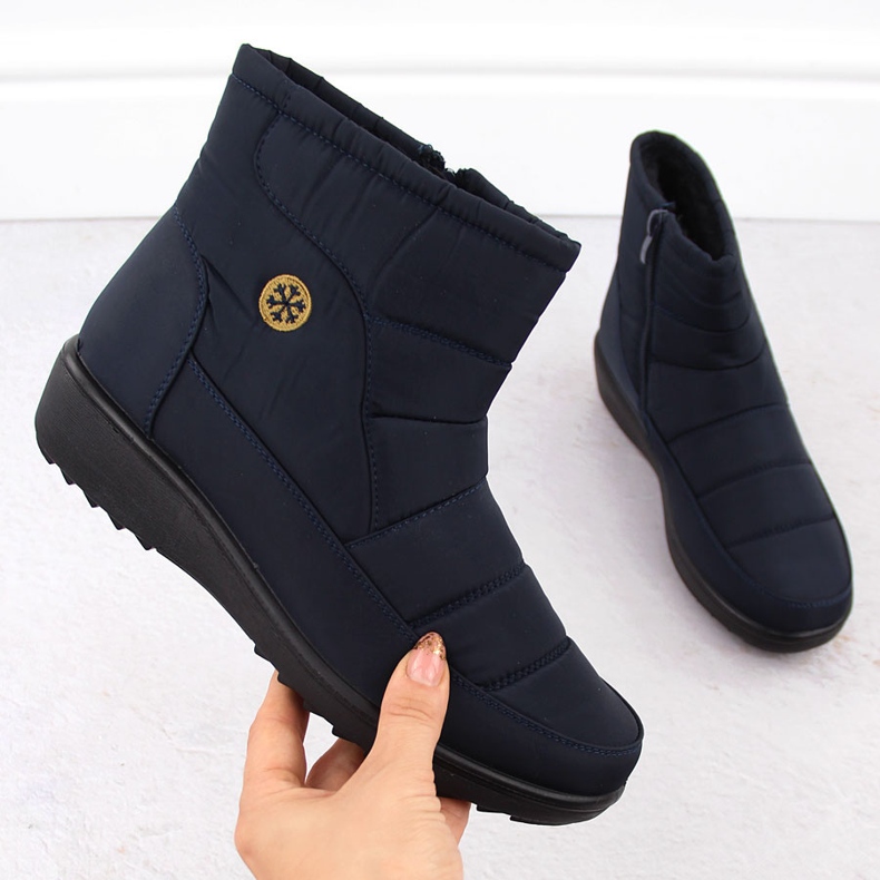 Women's navy blue snow boots Unisoft 7997 1