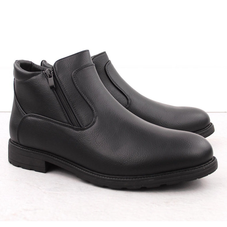 Atletico Men's boots, insulated Chelsea boots, black Man's Style WS-002 1