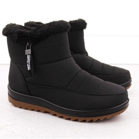 Women's snow boots with fur, black Potocki 66302 2