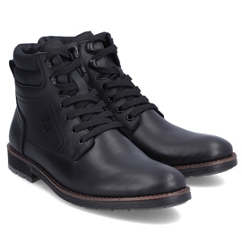 Leather waterproof ankle boots, insulated men's shoes, black Rieker F4544-00 1 Leather waterproof ankle boots, insulated men's shoes, black Rieker F4544-00 1