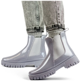 Women's Chelsea boots with a thick sole, gray YX227-3G grey 1