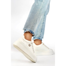 Women's sneakers with a thick sole, white TL251-9W 1