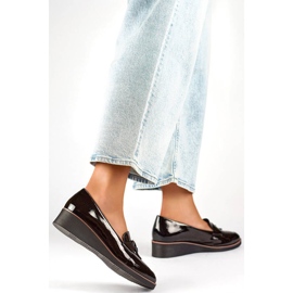 Women's patent leather wedge shoes, black, 24-58266B 2 Women's patent leather wedge shoes, black, 24-58266B 2