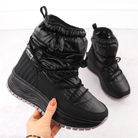 Black Filippo DBT6647 women's slip-on snow boots with a platform 1