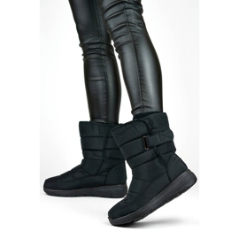 Women's insulated velcro snow boots, black, 22T48B 2