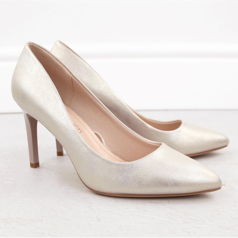 Sergio Leone 1339 pearl gold stiletto pumps golden 1